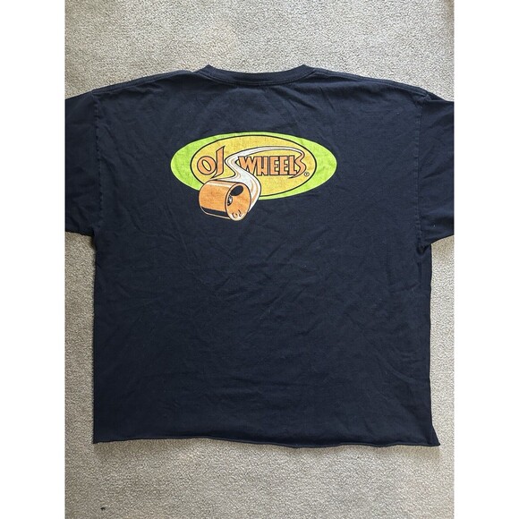 Vintage NHS Tag OJ Wheels Skateboard T-shirt Cropped Faded Santa Cruz‎ - Picture 4 of 6